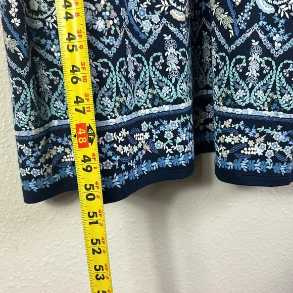 J. Jill Paisley Floral Sleeveless Midi / Maxi Dress in navy blue size M - Picture 7 of 8